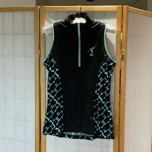 Black and Teal Women's Golf Top Disney Logo